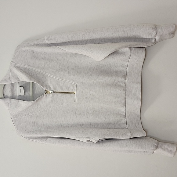 Varley Davidson Quarter-Zip Sweatshirt Ivory Marie Size Large - Picture 6 of 16